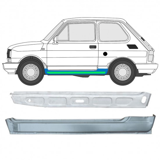 Sisäinen ja ulkoinen kynnyksen korjauspaneeli varten Fiat 126p 1972-2000 / Vasen 11717