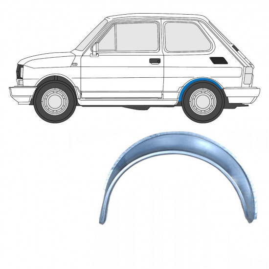 Takalokasuoja korjaussarja varten Fiat 126p 1972-2000 / Vasen 7580