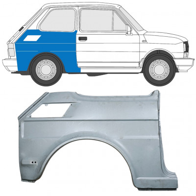 Takalokasuoja korjaussarja varten Fiat 126p 1985-1994 / Oikea 7584