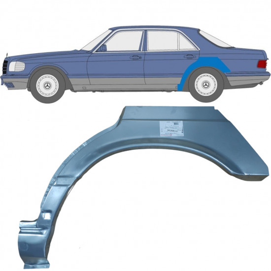 Takalokasuoja korjaussarja varten Mercedes S-class 1979-1991 / Vasen 6738