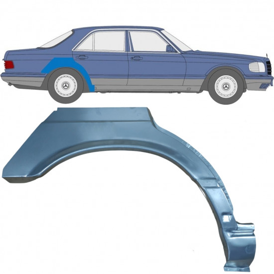 Takalokasuoja korjaussarja varten Mercedes S-class 1979-1991 / Oikea 6737