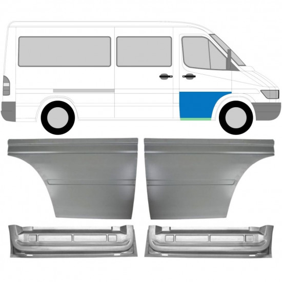 Sisäinen ja ulkoinen etuoven korjauspaneeli varten Mercedes Sprinter 1995-2006 / Vasen+Oikea / Sarja 10510