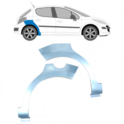 Takalokasuoja korjaussarja varten Peugeot 207 2006-2013 / Vasen+Oikea / Sarja 9513