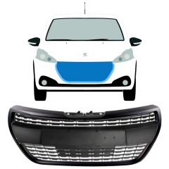 Musta säleikkö varten Peugeot 208 2015-2019 ALLURE / Sarja 7537