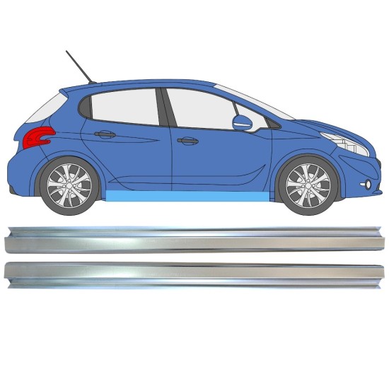 Kynnyspelti korjauspaneeli varten Peugeot 208 2012-2019 / Vasen+Oikea / Sarja 16315
