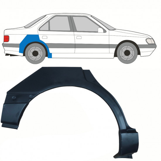 Takalokasuoja korjaussarja varten Peugeot 405 1987-1996 / Oikea 10781