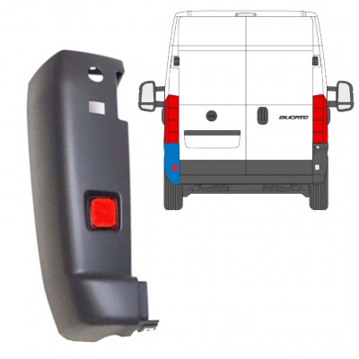 Takapuskurin kulma ja heijastinvalo varten Fiat Ducato 2006-2018 / Vasen /  9728