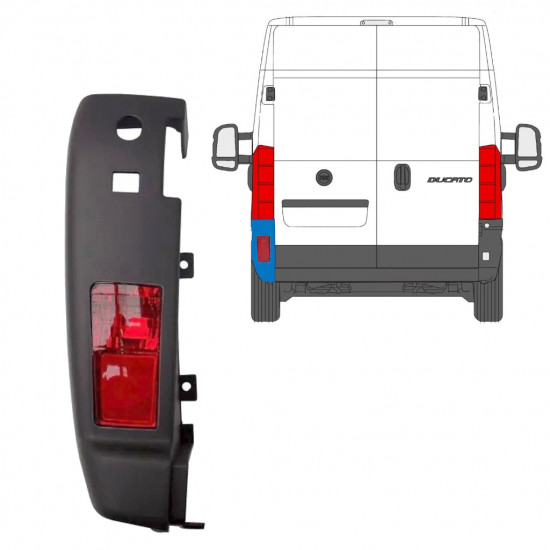 Takapuskurin kulma valolla varten Fiat Ducato 2006-2018 / Vasen /  10076