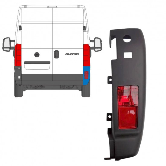 Takapuskurin kulma valolla varten Fiat Ducato 2006-2018 / Oikea /  10077