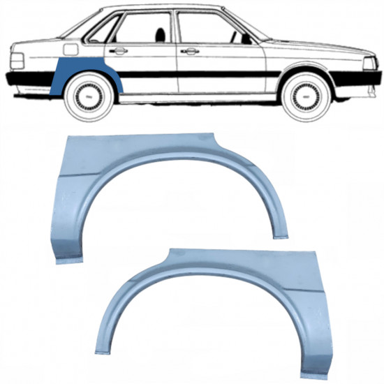 Takalokasuoja korjaussarja varten Audi 80 B2 1978-1986 / Vasen+Oikea / Sarja 10505