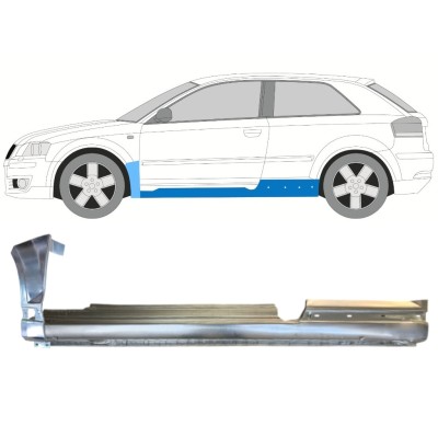 Täysi kynnys ja etulokasuojan korjauspaneeli varten Audi A3 8P 2003-2012 / Vasen / Sarja 14707