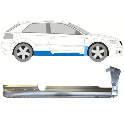 Täysi kynnys ja etulokasuojan korjauspaneeli varten Audi A3 8P 2003-2012 / Oikea / Sarja 14706