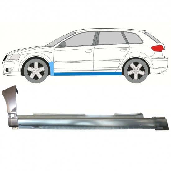 Kynnyksen ja etulokasuojan korjauspaneeli varten Audi A3 8P 2003-2012 / Vasen 11148