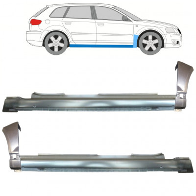 Kynnyksen ja etulokasuojan korjauspaneeli varten Audi A3 8P 2003-2012 11149