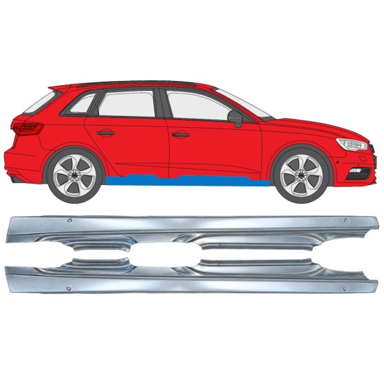 Kynnyspelti varten Audi A3 8V 2012-2020 / Vasen+Oikea / HATCHBACK / Sarja 17285