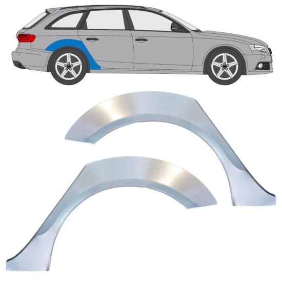 Takalokasuoja korjaussarja varten Audi A4 B8 2007-2016 / Vasen+Oikea / Sarja 16324