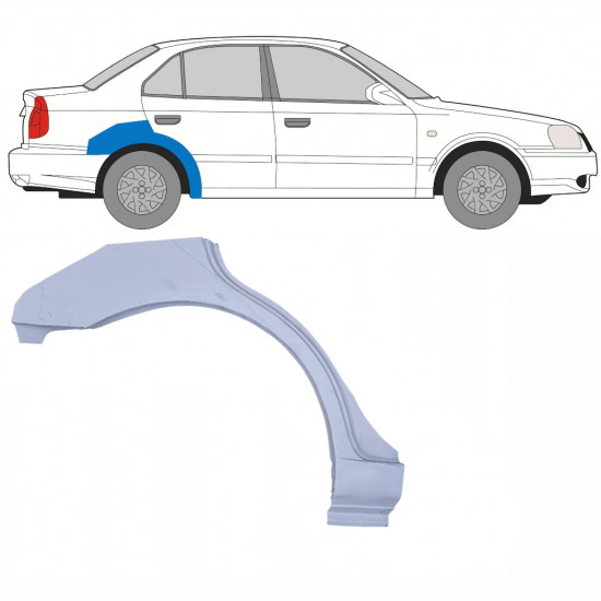 Takalokasuoja korjaussarja varten Hyundai Accent 2000-2006 / Oikea 8502