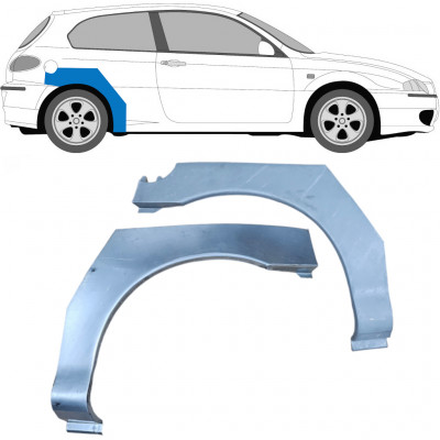 Takalokasuoja korjaussarja varten Alfa Romeo 147 2000-2010 / Vasen+Oikea / Sarja 9269