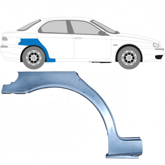 Takalokasuoja korjaussarja varten Alfa Romeo 156 1997-2005  / Oikea / SEDAN 5400