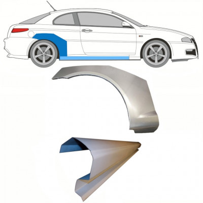 Kynnyspelti + takalokasuojan korjaussarja varten Alfa Romeo Gt 2003-2010 / Oikea / Sarja 8701