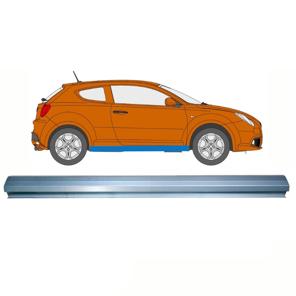 Kynnyspelti Korjauspaneeli Varten Alfa Romeo Mito 2008- / Vasen = Oikea (Symmetrinen) 10707