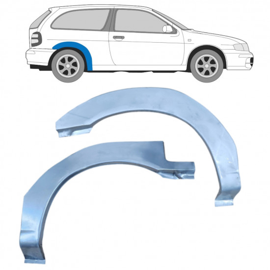 Takalokasuoja korjaussarja varten Nissan Almera 1995-2000 / Vasen+Oikea / Sarja 10455