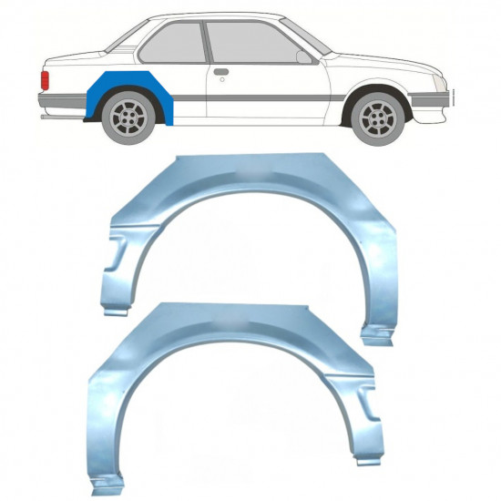 Takalokasuoja korjaussarja varten Opel Ascona C / Vauxhall Cavalier 1981-1988 / Vasen+Oikea / Sarja 9704