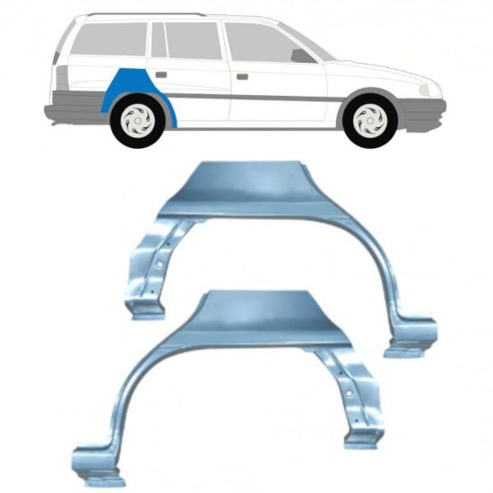 Takalokasuoja korjaussarja varten Opel Astra 1991-2002 / Vasen+Oikea / COMBI / Sarja 9685