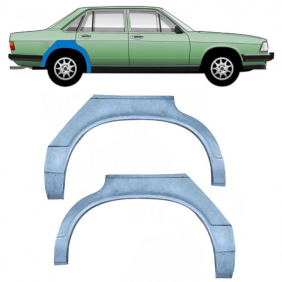 Takalokasuoja korjaussarja varten Audi 100 C2 1976-1982 / Vasen+Oikea / Sarja 9305