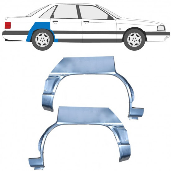 Takalokasuoja korjaussarja varten Audi 100 C3 1982-1991 / Vasen+Oikea / Sarja 9993