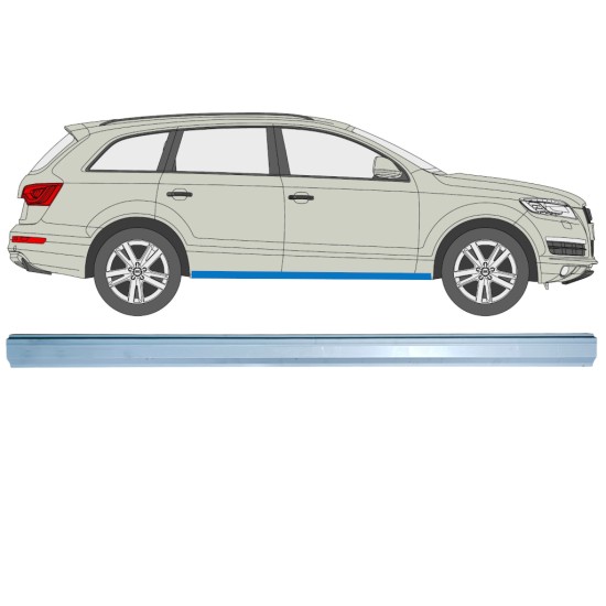 Kynnyspelti korjauspaneeli varten Audi Q7 2005-2015 / Vasen = Oikea (symmetrinen) 14988