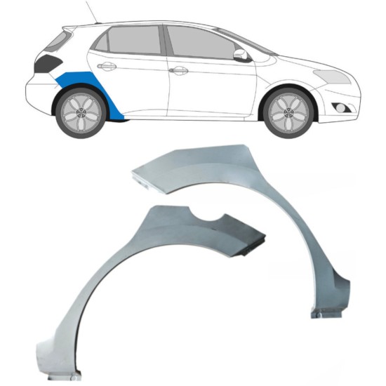 Takalokasuoja korjaussarja varten Toyota Auris 2007-2012 / Vasen+Oikea / Sarja 16855