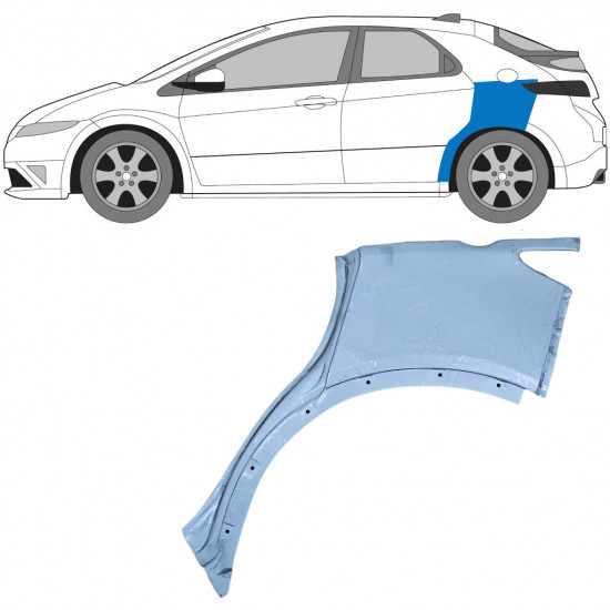 Takalokasuoja korjaussarja varten Honda Civic 2005-2011 / Vasen 6635