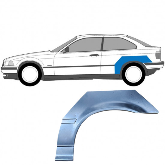 Takalokasuoja korjaussarja varten BMW 3 E36 1994-2000 / Vasen / COMPACT 5502