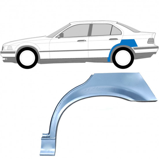 Takalokasuoja korjaussarja varten BMW 3 E36 1990-2000  / Vasen / SEDAN 6395