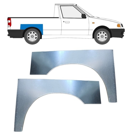 Takalokasuoja korjaussarja varten Volkswagen Caddy 1995-2004 / Vasen+Oikea / PICKUP / Sarja 16330