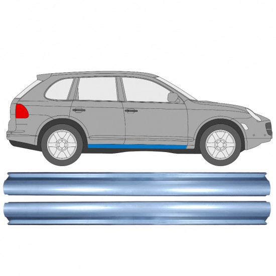 Kynnyspelti korjauspaneeli varten Porsche Cayenne 2002-2010 / Vasen = Oikea (symmetrinen) / Sarja 10002