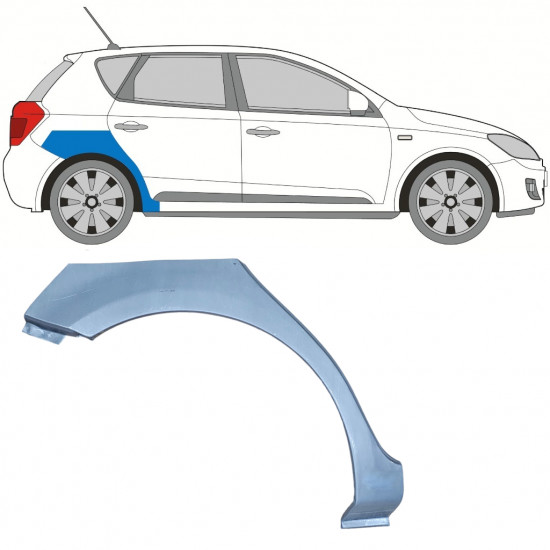 Takalokasuoja korjaussarja varten Kia Ceed 2006-2012 / Oikea 11740