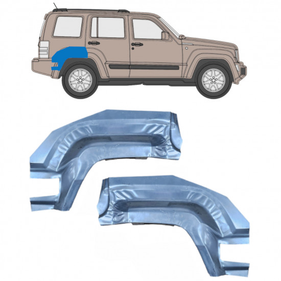 Takalokasuoja korjaussarja takaosa varten Jeep Liberty 2008-2013 / Vasen+Oikea / Sarja 9955