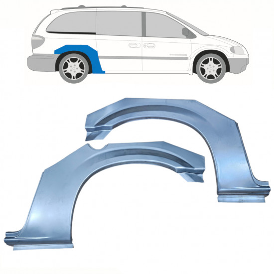 Takalokasuoja korjaussarja varten Chrysler Grand Voyager 2000-2008 / Vasen+Oikea / Sarja 10320