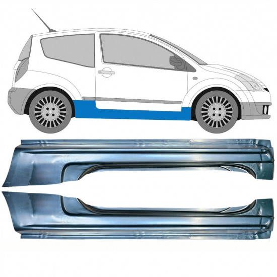 Kynnyspelti korjauspaneeli varten Citroen C2 2003-2009 / Vasen+Oikea / Sarja 10338