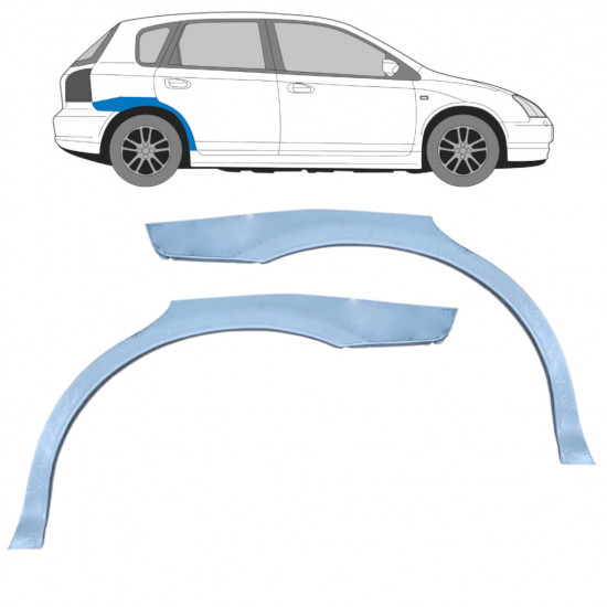 Takalokasuoja korjaussarja varten Honda Civic 2001-2005 / Vasen+Oikea / Sarja 9224