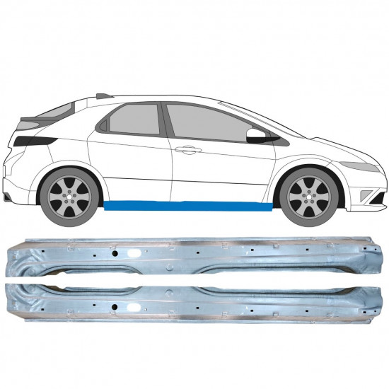 Kynnyspelti korjauspaneeli varten Honda Civic 2005-2011 / Vasen+Oikea / Sarja 9668