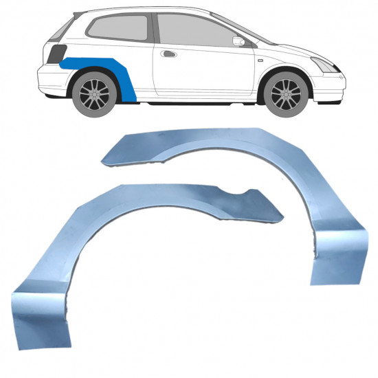 Takalokasuoja korjaussarja varten Honda Civic 2001-2005 / Vasen+Oikea / Sarja 9665