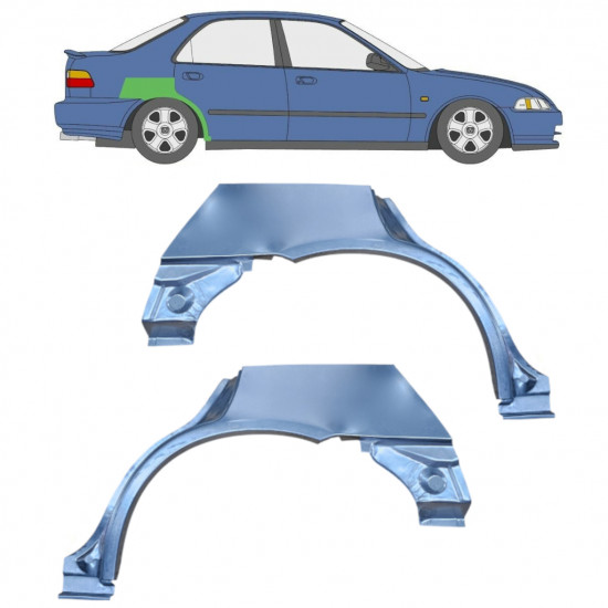 Takalokasuoja korjaussarja varten Honda Civic 1991-1995 / Vasen+Oikea / Sarja 10467