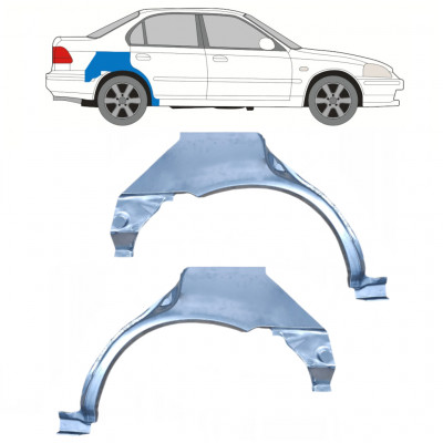 Takalokasuoja korjaussarja varten Honda Civic 1995-2001 / Vasen+Oikea / Sarja 9801