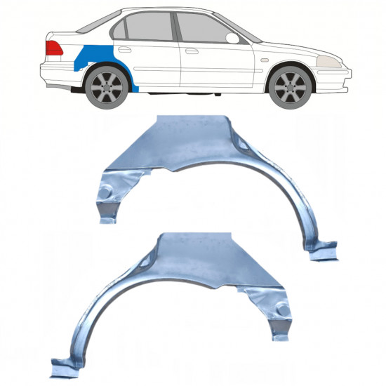 Takalokasuoja korjaussarja varten Honda Civic 1995-2001 / Vasen+Oikea / Sarja 9801