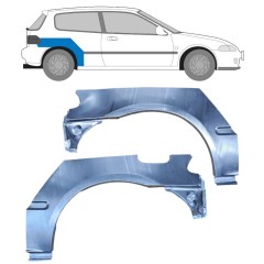 Takalokasuoja korjaussarja varten Honda Civic 1991-1995 / Vasen+Oikea / Sarja 10424