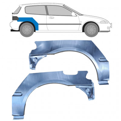 Takalokasuoja korjaussarja varten Honda Civic 1991-1995 / Vasen+Oikea / Sarja 10424