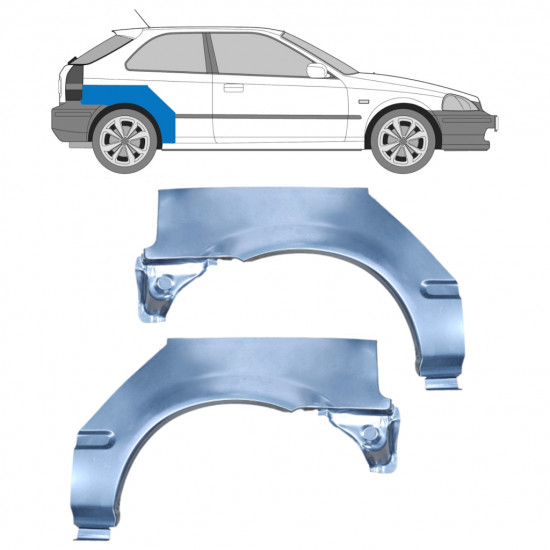 Takalokasuoja korjaussarja varten Honda Civic 1995-2000 / Vasen+Oikea / Sarja 9163